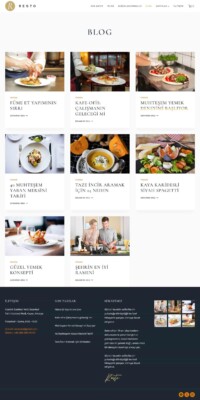 Restoran sitesinin "blog" sayfası
