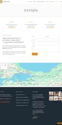 Restoran sitesinin "iletişim" sayfası